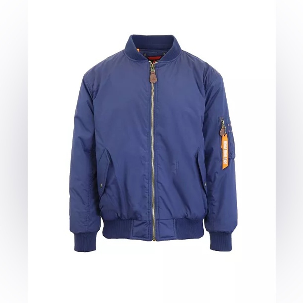 Spire by Galaxy Navy Blue Men’s Aviator Flight Bomber Jacket